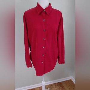 Talbots Vintage Stretch Button Front Top